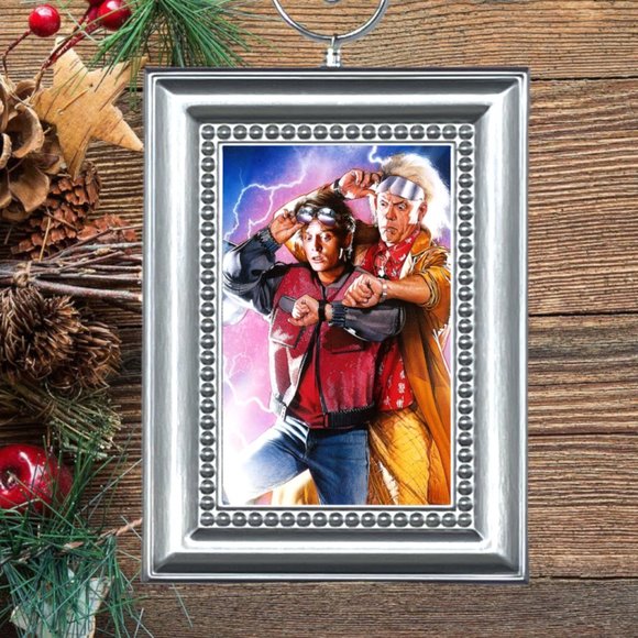 Back To The Future Marty Mcfly‎ Doc Brown Movie Memorabilia Christmas Ornament - Picture 1 of 3